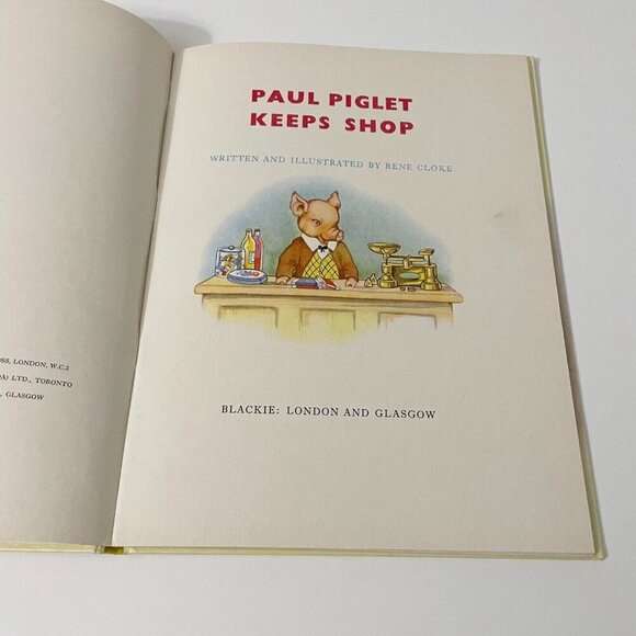 Vtg 1960 Paul Piglet Keeps Shop by Rene Cloke Book - Picture 12 of 16